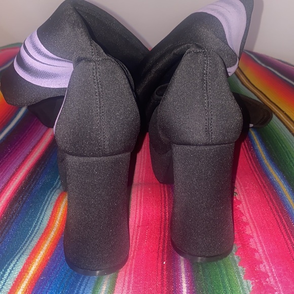 Dolls Kill Bare Bones Thigh High Skeleton Print Platform Boots Heels - Picture 6 of 8